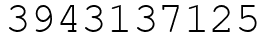 Число 3943137125.