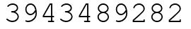 Число 3943489282.