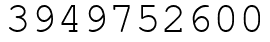 Число 3949752600.