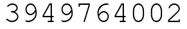 Число 3949764002.