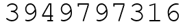 Число 3949797316.