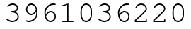 Число 3961036220.