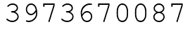 Число 3973670087.