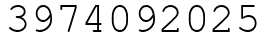 Число 3974092025.