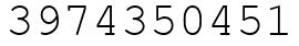 Число 3974350451.