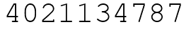 Число 4021134787.