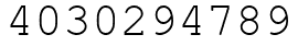 Число 4030294789.