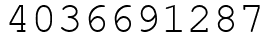 Число 4036691287.