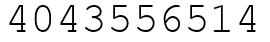 Число 4043556514.