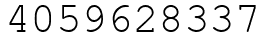 Число 4059628337.
