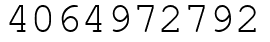 Число 4064972792.