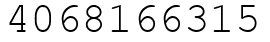 Число 4068166315.