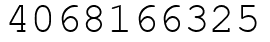 Число 4068166325.
