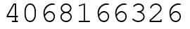 Число 4068166326.
