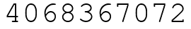 Число 4068367072.