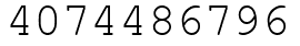 Число 4074486796.