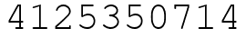 Число 4125350714.