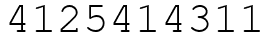 Число 4125414311.