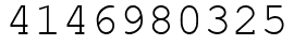Число 4146980325.