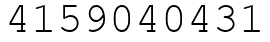 Число 4159040431.