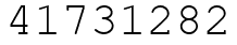 Число 41731282.