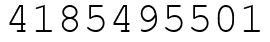 Число 4185495501.