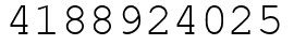 Число 4188924025.