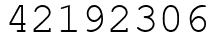Число 42192306.
