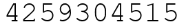 Число 4259304515.