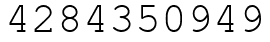 Число 4284350949.