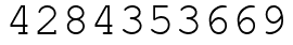 Число 4284353669.