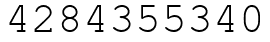 Число 4284355340.