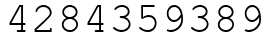 Число 4284359389.