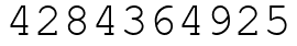 Число 4284364925.