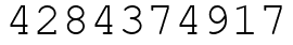Число 4284374917.