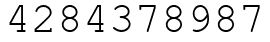 Число 4284378987.