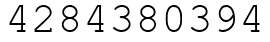 Число 4284380394.