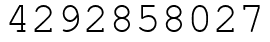 Число 4292858027.