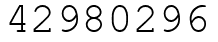 Число 42980296.