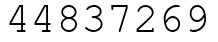Число 44837269.