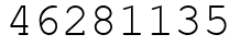 Число 46281135.