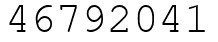 Число 46792041.