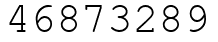 Число 46873289.