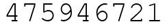 Число 475946721.