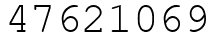 Число 47621069.