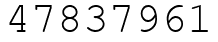 Число 47837961.