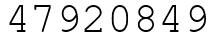 Число 47920849.