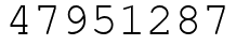 Число 47951287.