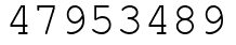 Число 47953489.