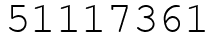Число 51117361.